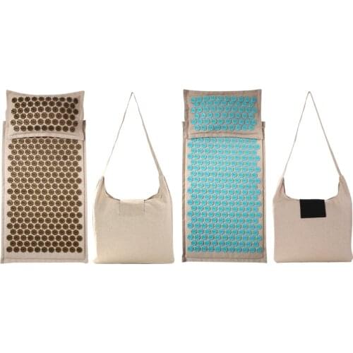 Acupoint Massage Mat Cushion with Cotton Bag Cotton Linen Acupuncture Yoga Mat and Pillow Relieving Stress massage mat for feet