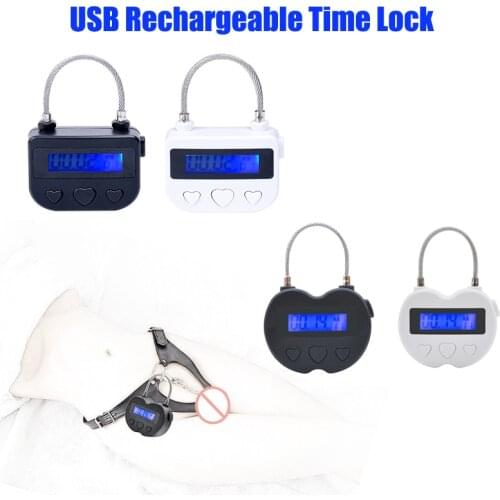 Time Lock Fetish Handcuff Mouth Gag Electronic Timer Bdsm Bondage Restraint Chastity Cage Bondage Lock Adult Game Couple Sex Toy