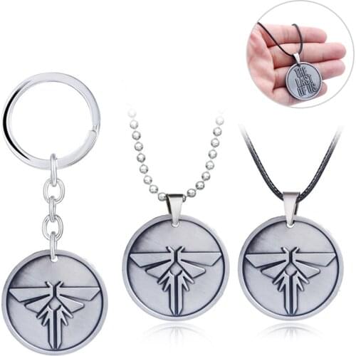The Last of Us 2 Keychain Metal Firefly Logo Ellie Pendant Necklace Game Jewelry Llaveros For Car Bag Cosplay Men Women Gift