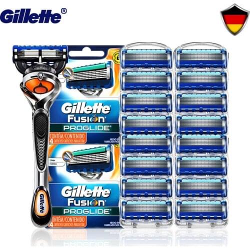 Gillette Fusion PROGLIDE Razor Professional Mens Hair Face Shaving Replacement 100% Germany Imported 5-layer Blades Head Hot