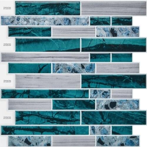 Cocotik 4 Sheets 12"x12" Waterproof Self Adhesive Mosaic Vinyl Wall Tile Kitchen Peel and Stick Backsplash Bathroom
