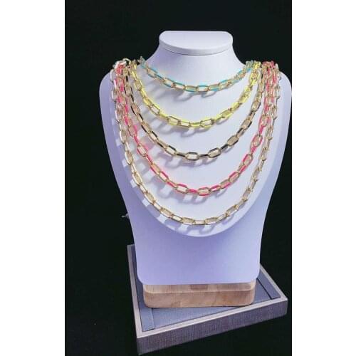 2 Meters 7*11mm Enamel Chains, Colored Metal Jewelry, Colorful Chain Link, Necklace Chain, Jewelry Findings