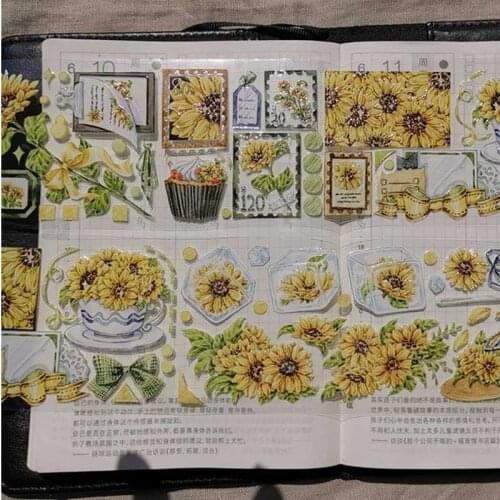 1 Loop 6cmx100cm Purple Floral Washi Tape Sunflower