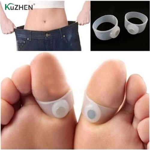 2pcs/pair Magnetic Therapy Slimming Products Fast Lose Weight Burn Fat Reduce Fats Body Silicone Foot Massage Magnetic Toe Rings