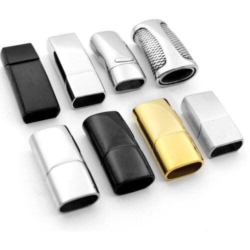12*6mm 316l Stainless Steel Oblate Buckle Magnet Hook Jewelry Findings DIY Jewelry Making Leather Bracelet Magnetic Clasp