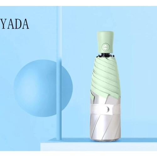 YADA Fashion 5 Fold Mini Pocket Automatic Umbrella For Women Men Anti-UV Umbrellas Folding Rainy Solid color Umbrella YD200084