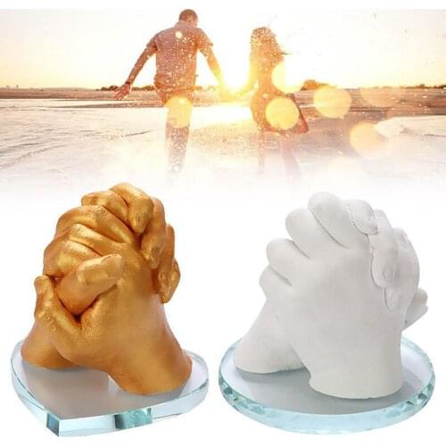 Keepsake Hands Casting Kit Large DIY Plaster Statue Molding Kit Hand Holding Sweetheart Handprint Keepsake Memorial Gift