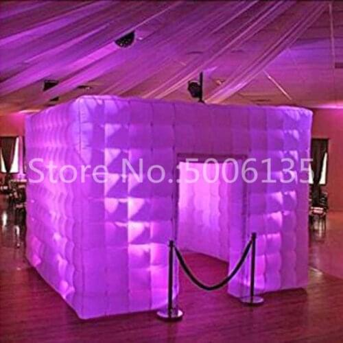 Custom Wedding Party Inflatable Photo Booth Inflatable Cube Carbin Inflatable house With Multi-color LED Light