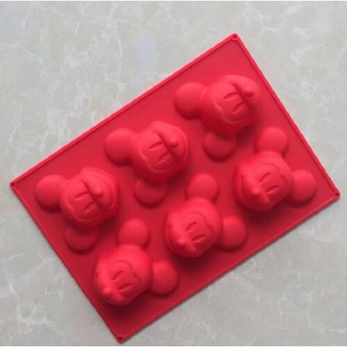 Spot Wholesale 6 even mouse head silicone mooncake mold kitchen baking silicone cake mold XG725