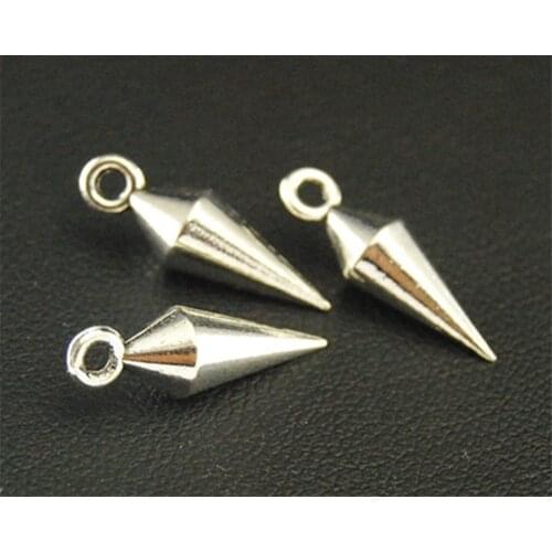 15pcs Silver Color Nail Conical Rivet Charm Pendants For Jewelry Making DIY Handmade Craft 15x13mm A1653