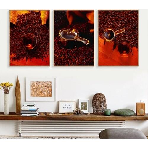 Modern Coffee Theme Wall Art Canvas Prints Posters And Prints Coffee Beans Canvas Paintings Wall Pictures For Living Room Cuadro