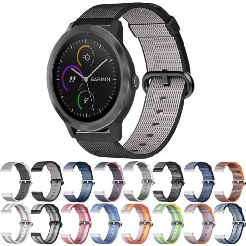 Woven Nylon Watch Band Strap For Garmin Vivoactive 3 trainer music Smart Watch Replacement 20mm Bracelet wristband For Venu SQ