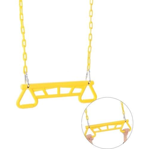 Trapeze Swing Bar With Gym Rings Fitness Kids Fun Children Exercise Educational Toy Gift Triangular Plastic Rings Esay Install