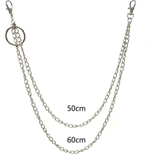 Unisex Fashion Street Big Ring Pendant Key Chain Rock Punk Trousers Hipster Key Chains Pant Jean Keychain