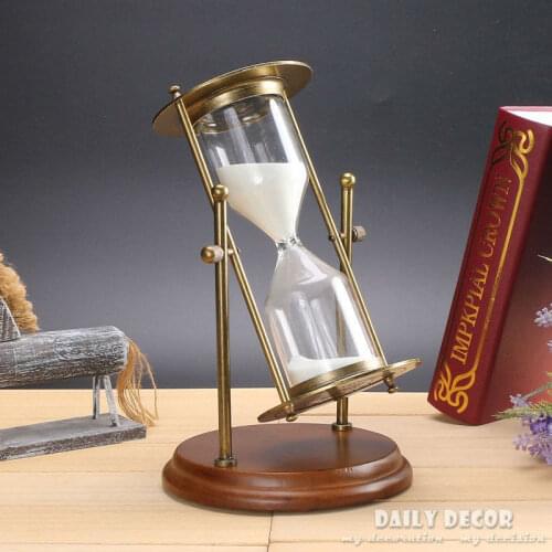 Rotating 30 /15 minutes hourglass metal antique hour hourglass Flip sand timer Reloj de arena temporizador da areia Ampulheta