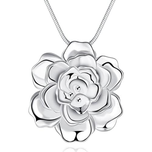 ZEMIOR Anniversary Romantic Beautiful Flower Pendant Necklace For Women Korean White Necklaces Girl New Arrival Fashion Jewelry