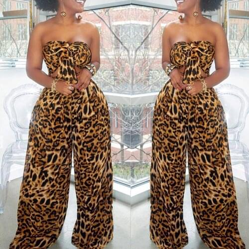 2021 New Women 2 Piece Outfits Summer Autumn Sexy Boob Tube Bandage Polka Dot Crop Top + Long Pants Set Jumpsuit Casual Clubwear