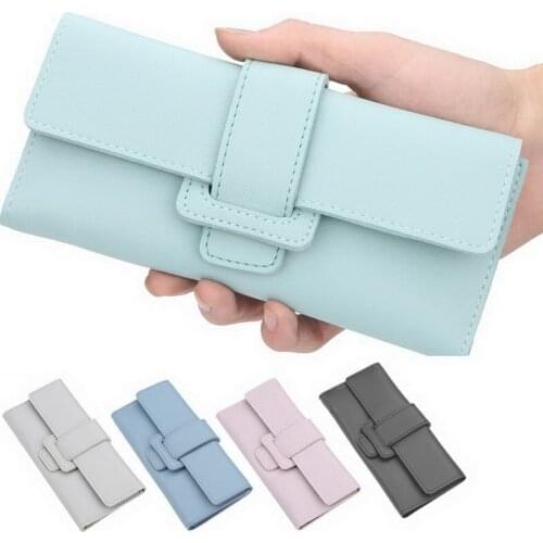 Womens Trifold Wallet PU Leather Credit Card Holder Long Purse with Slots -OPK