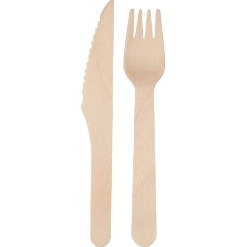 1pc Disposable Wooden Cutlery Forks Spoons Cutters Knives Party Supplies Kitchen Utensil Party Dessert Tableware Kitchen