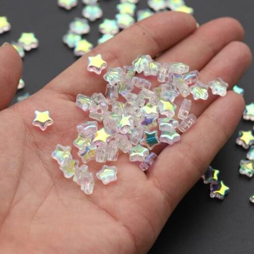 10PCS 8mm Color Star Spacer Beads Glass Loose Spacer Beads for Jewelry Making Hairpin Handmade Diy Bracelet Necklace Accessories