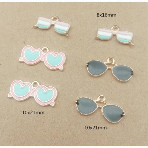 10pcs Jewelry accessories enamel glasses charms sunglasses earrings make necklace pendant DIY material ornament decoration