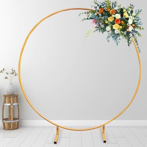 2m Circle Iron Wedding Arch Outdoor Lawn Mariage Birthday Party Holiday Decoration Background Arch Frame Balloon Flower Arch