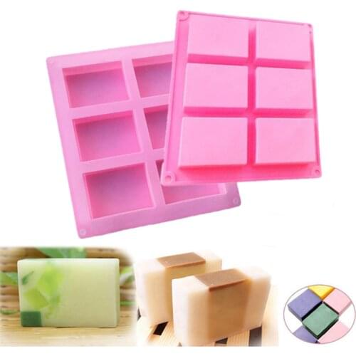 6Holes Rectangle Shapes Cake Mold Silicone Fondant Chocolate Mold Soap Mould Biscuit Cookie Baking Pan Kitchen Bakeware Accessor