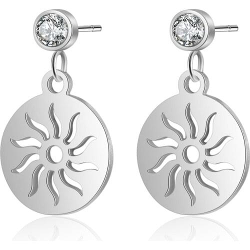 AAAAA Quality 100% Stainless Steel Sun Earring for Women Gift Super Fashion Earrings Wholesale