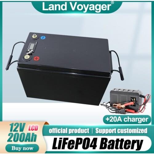 Land Voyager 12V 200Ah 280Ah 300Ah LiFePO4 battery pack with 150A BMS 12.8v battery for E-scooter RV Solar Energy storage system