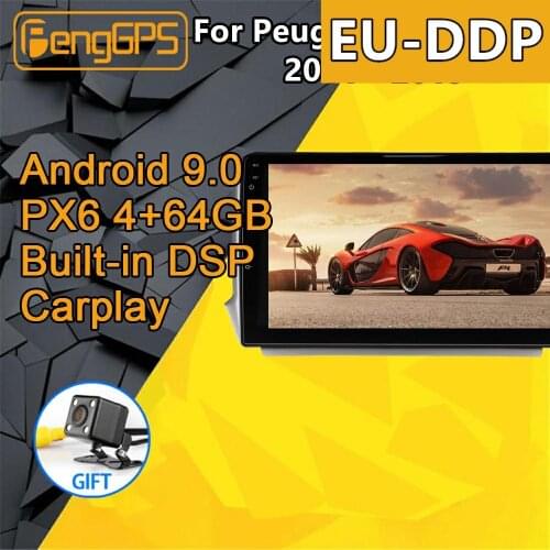 Car multimedia player For Peugeot 2008 208 2011 - 2019 Stereo Screen Android PX6 Radio Audio GPS Nav Head unit BT 3D 360 Camera
