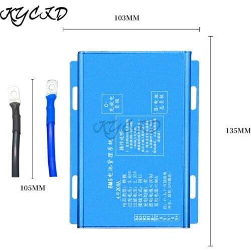 BMS 4S LiFePo4 14.6V 150A 200A Battery Protection Board with Balance Same Port Temperature Control For E-bike Car Charging