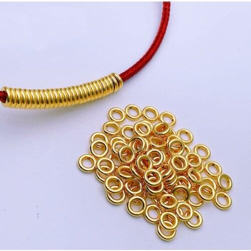 Pure 24K Yellow Gold Beads 999 Gold DIY Loose Beads High Quality Beads