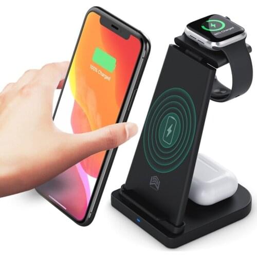 Tongdaytech 3in1 Fast Wireless Charger For Apple Watch Airpods Pro 15W Charging Dock Station For Iphone 12 11 Pro MAX Samsung
