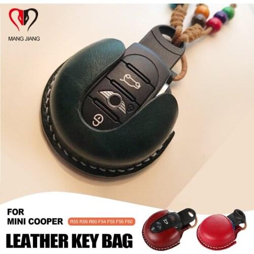 Accessories~For Mini Cooper F55/ F56 / F54/R60/R61 clubman car-styling decoration Car Genuine Leather Key cover Case Cover 1pcs