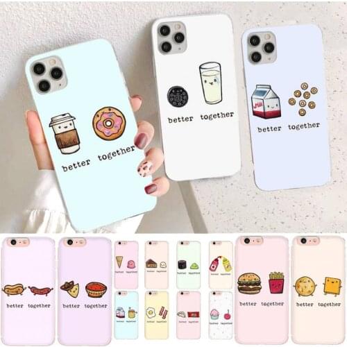YNDFCNB Cute Milk Biscuits BFF Couple Phone Case for iPhone 11 12 pro XS MAX 8 7 6 6S Plus X 5S SE 2020 XR case
