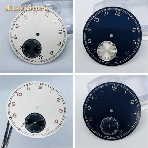 Corgeut 38.9mm white/blue sterile dial fit ETA 6498 Sea gull 3600 series movement