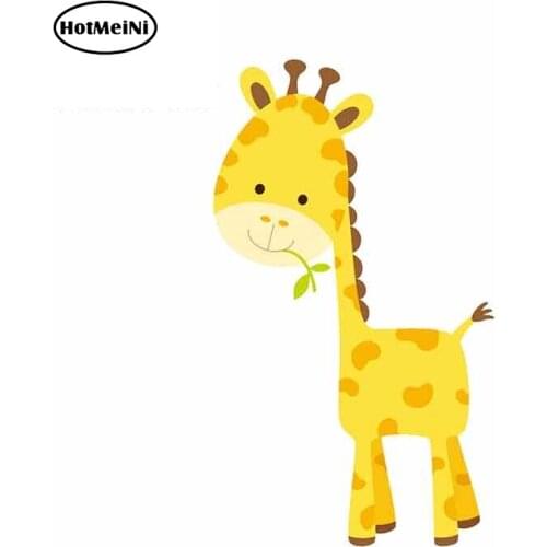 HotMeiNi 13cm x 7.6cm for Yellow giraffe Car Assessoires Cute Car Stickers and Decals Vinyl Decoration Bumper Windows Decal