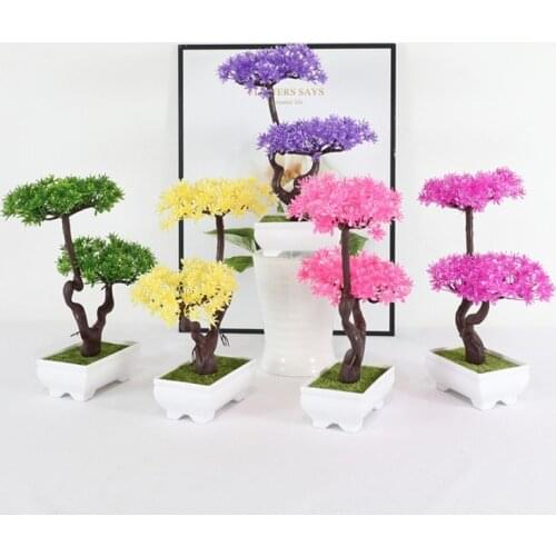 1pc Artificial Plants Potted Bonsai Potted Ornaments for Home Decoration Decorative Ifelike Craft Accessory Simulation Bonsai