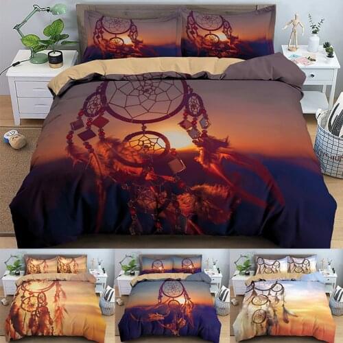 HD Printing DreamCatcher Design 2//3PCS Bed Duvet Cover Quilt Set linen Single/Twin/Double/Full/Queen/King Size