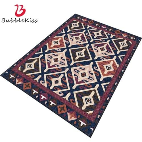 Bubble Kiss European Style Carpets For Living Room Retro Colorful Geometric Pattern Floor Mats Home Bedroom Decoration Foot Pad