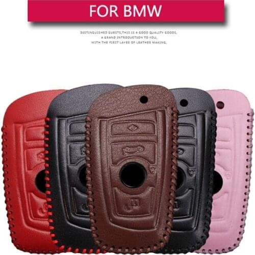 Leather Car Key Case Cover For Bmw E70 E30 E46 E91 F31 E34 E53 E90 G30 F11 E61 F30 Key Skin Shell Car Interior Accessories