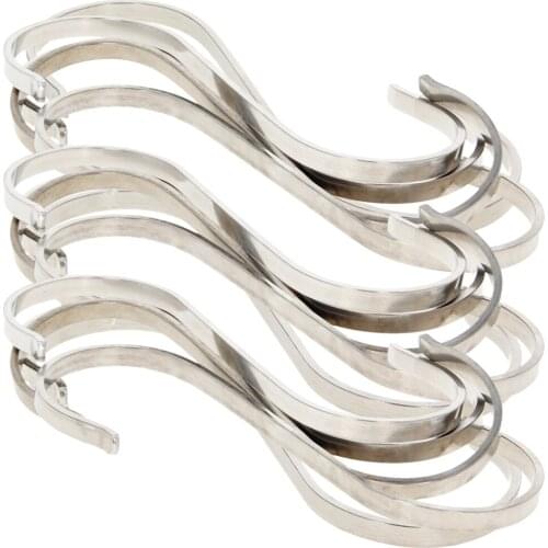 MroMax 4/8/10/15/20pcs Widen S-shaped Hooks 304 Stainless Steel Polishing 77x25x2/80x30x2/92x36x2/112x42x2mm Home Door Wall Hook
