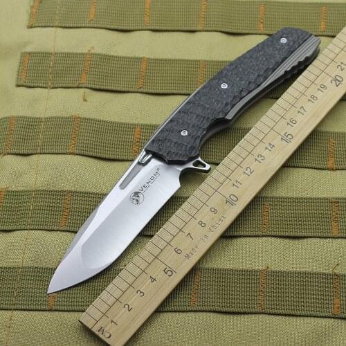 Kevin John Venom 2 M390 Blade Titanium Alloy + Carbon Fiber Handle Outdoor Camping Hunting Exquisite Knife