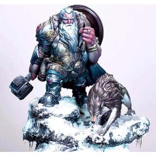90mm resin character full body model fantasy theme Halsten and the wolf unassembled and uncolored