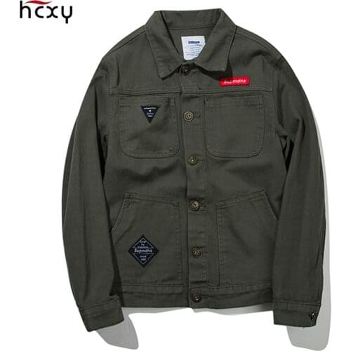 HCXY 2020 Autumn Winter Mens Camouflage Denim Jackets Men Jean Jacket Male Loose Coat Mens clothing Full Cotton Plus size