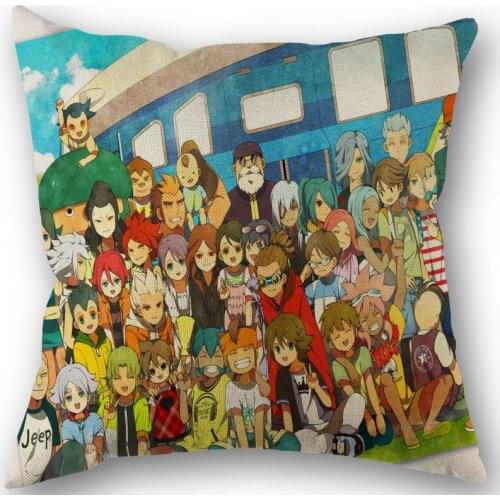 Anime Inazuma Eleven Pillow Covers Cases Cotton Linen Zippered Square Decorative Pillowcase Outdoor,Office,Home Cushion 45x45cm