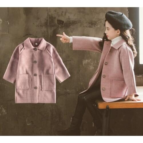 New Fur Jacket Winter Spring Coat Outerwear Top Children Clothes School Kids Costume Teenage Girl Clothing Woolen Cloth High Qua