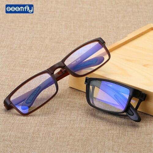 Seemfly Anti Blue Light Blue Film UV400 HD Lens Folding Reading Glasses Women Men Ultralight TR90 Foldable Presbyopic Eyeglasses