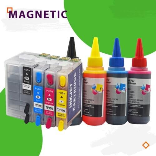 Refillable ink cartridge T2711 2712 2713 2714 for Epson WorkForce WF-3620DWF 3640DTWF 7110DTW 7610DWF 7620 wf7710 7720 Printer