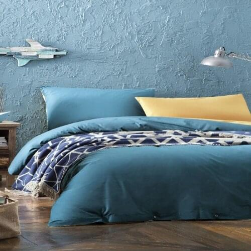 Carla Double XL Ranforce Duvet Cover Set-Pedrol / Mustard 100 cotton sheet pillow case